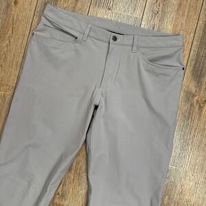 Lululemon ABC Pant Classic Gray Men Size 34x32.5 Stretch 5 Pocket Commuter Golf